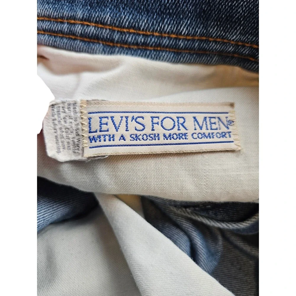 Vintage Levis Jeans Mens 40x30 Orange Tab Distressed USA Workwear Light Wash